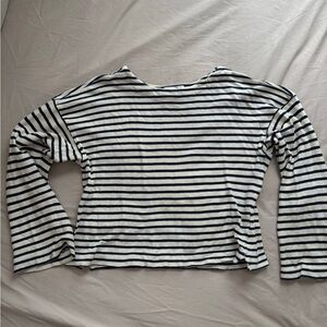 Apiece Apart Navy and White Striped Long Sleeve Top